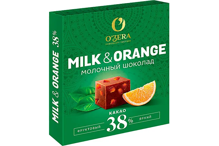 «O'Zera», шоколад молочный Milk & Orange, 90 г