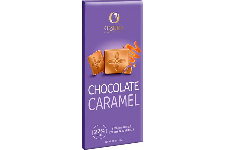 «O'Zera», шоколад белый карамельный Caramel, 90 г